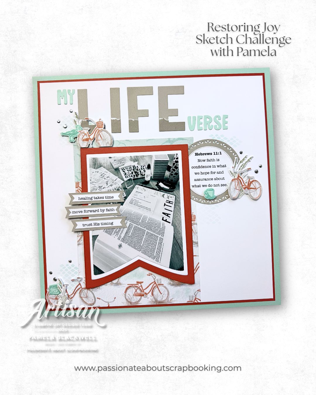 My Life Verse Scrapbook Layout: Hebrews 11:1 with Hidden Journaling